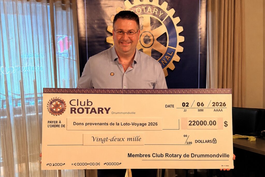 Plus de 20 000 $ distribué à 9 organisations de Drummond par le Club Rotary