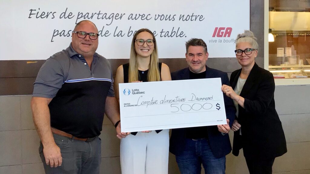 Le Comptoir alimentaire Drummond reçoit un don de 5000$